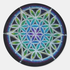 Livet Mandala Sticker Runt Klistermärke