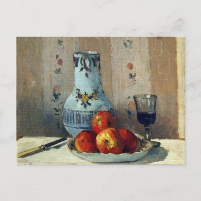 Livet med äpplen och Pitcher - Pissarro Vykort (Framsida)