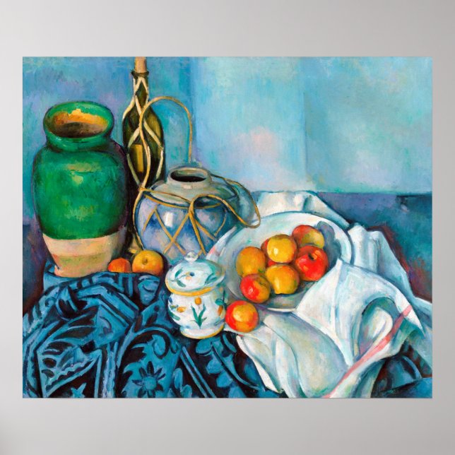 Livet med äpplen Paul Cézanne målar mat Poster (Framsidan)