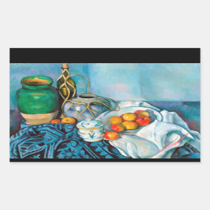 Livet med äpplen Paul Cézanne målar mat Rektangulärt Klistermärke