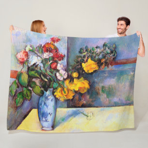 Livet med blommor i Vas, Paul Cezanne Fleecefilt