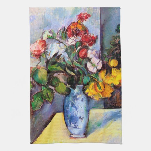 Livet med blommor i Vas, Paul Cezanne Kökshandduk (Vertikal)
