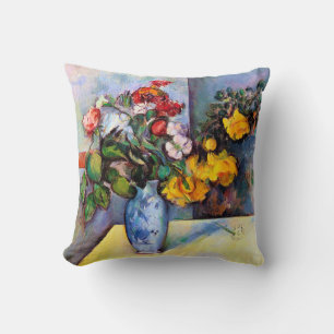 Livet med blommor i Vas, Paul Cezanne Kudde