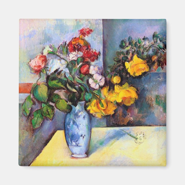 Livet med blommor i Vas, Paul Cezanne Magnet (Framsidan)