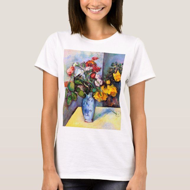 Livet med blommor i Vas, Paul Cezanne T Shirt (Framsida)