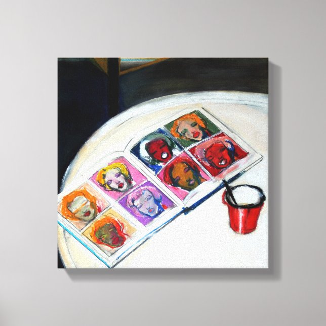 Livet med Bok och den röda Mugg Canvas (Framsida)