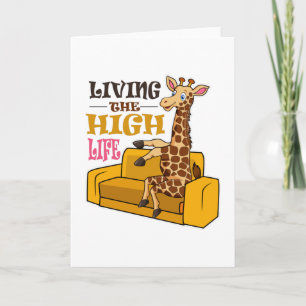 Livet med den berömda Giraffe Sitta på soffa Kort