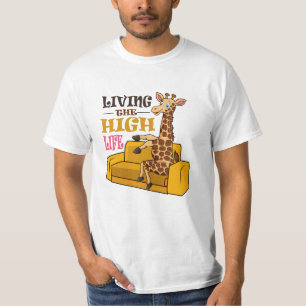 Livet med den berömda Giraffe Sitta på soffa T Shirt
