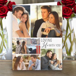 Livet med dig 5 Photo Collage Valentine Kort