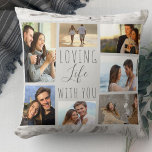 Livet med dig 7 Photo Collage Grått Marble Kudde<br><div class="desc">Chic- och snyggtens fotosamlingskudde som du kan anpassa med 7 av dina favoritfoton. Mallen är konfigurerad så att du kan lägga till dina foton och arbeta medsols från den översta lämnat redot. Dina foton ställs in mot en modern vattenfärgsmarmor i grått och vitt. Ordalydelsen lyder "älska life with you" i...</div>