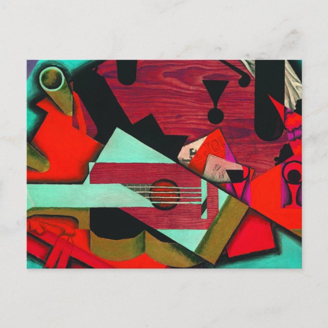 Livet med en Guitar av Juan Gris Vykort (Framsida)
