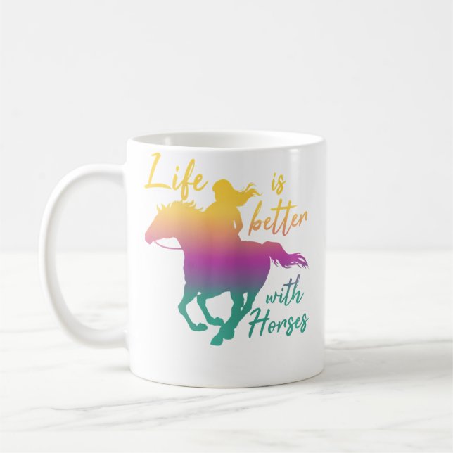 Livet med hästar Kvinnor Ridning Hästågare Kaffemugg (Vänster)