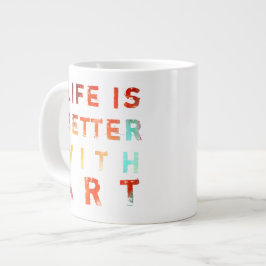 Livet med konst är bättre jumbo mugg