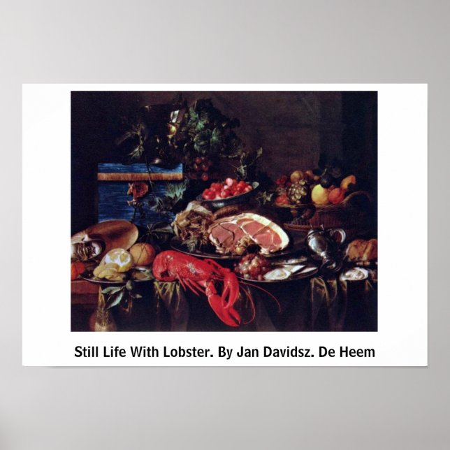 Livet med Lobster. från Jan Davidsz. De Heem Poster (Framsidan)