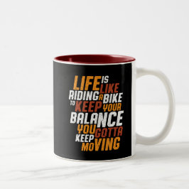 Livet med "Riding Bike" Två-Tonad Mugg