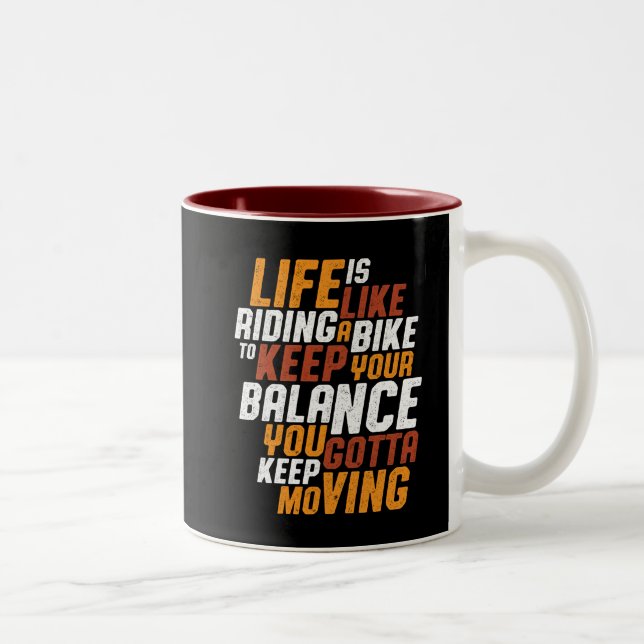 Livet med "Riding Bike" Två-Tonad Mugg (Höger)