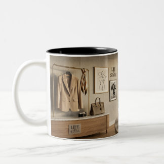 Livet med stil estetisk lyx inredning kaffe M Två-Tonad Mugg
