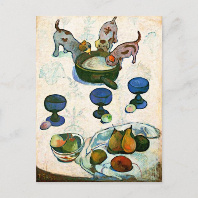 Livet med tre valpar, Paul Gauguin Vykort (Framsida)