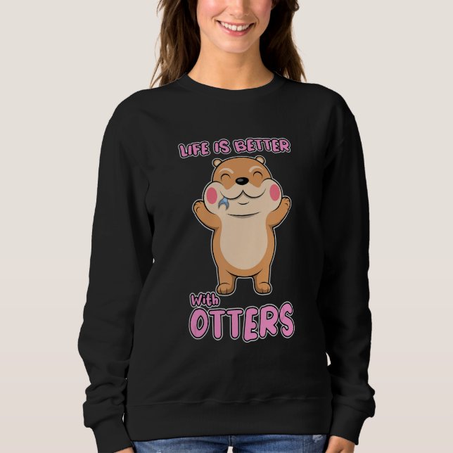 Livet Med Uttrar Söt Vilda Djur Havsutter T Shirt (Framsida)