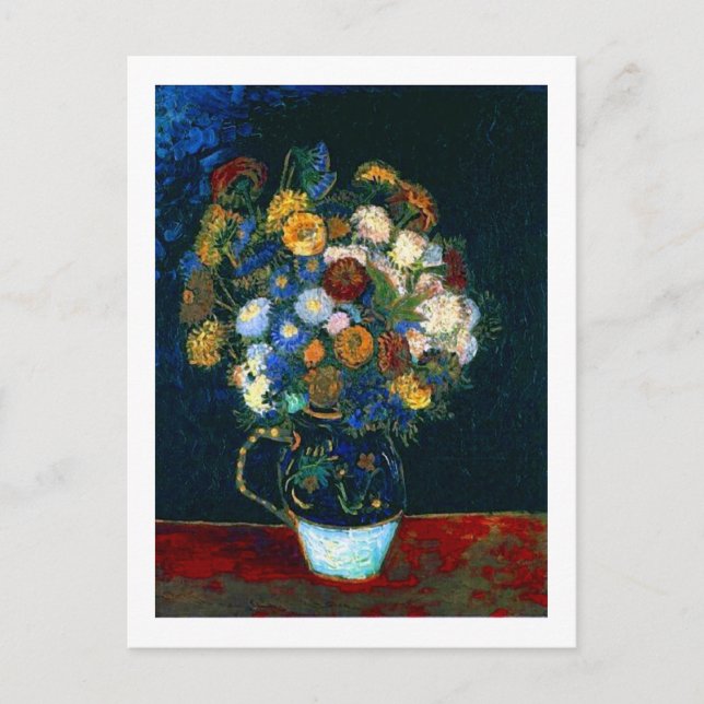 Livet med Zinnias Van Gogh Fine Art Vykort (Framsida)