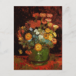 Livet med Zinnias Van Gogh Fine Art Vykort