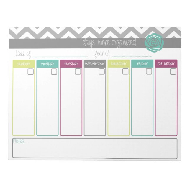 Livet. Mer organiserat. Anteckningsblocket Veckoka Anteckningsblock (Framsida)