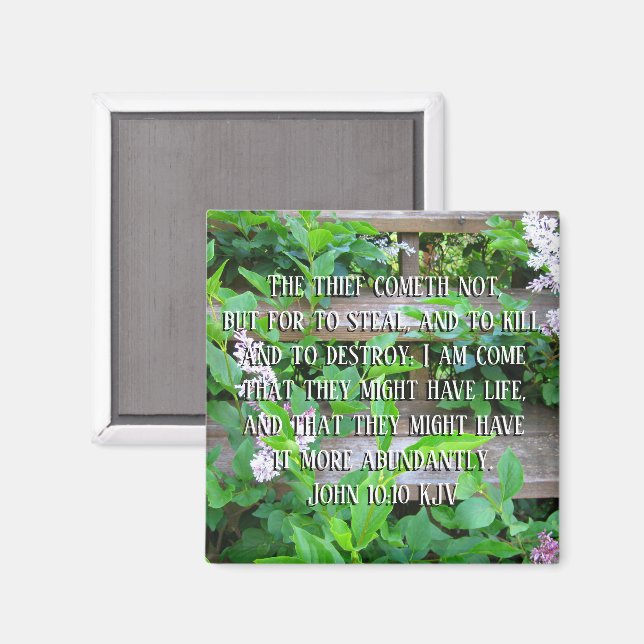 Livet mer uppriktigt, John 10:10, Bible Verse Magnet (Front/Back)