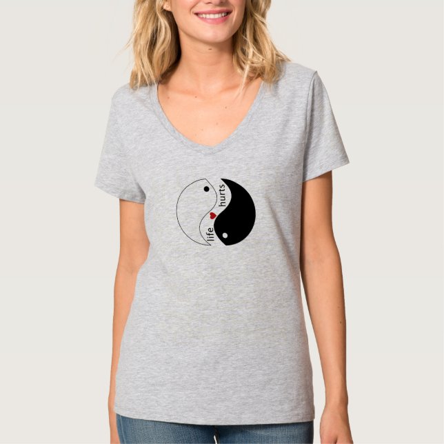 Livet ontr, hjärtat, yin-yang-symbolen, Embrace Li T-shirt (Framsida)