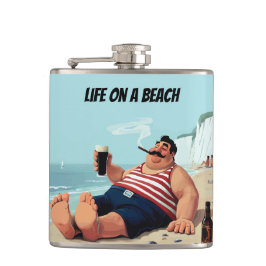 Livet på Beach, människan som röker Cigar och dric Fickplunta