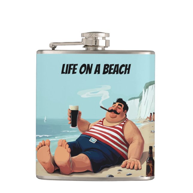 Livet på Beach, människan som röker Cigar och dric Fickplunta (Framsidan)