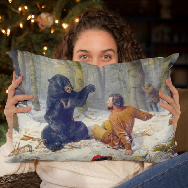 Livet på en Hunter A Tight Fix Arthur Tait 1856 Prydnadskudde (Skapare uppladdad)