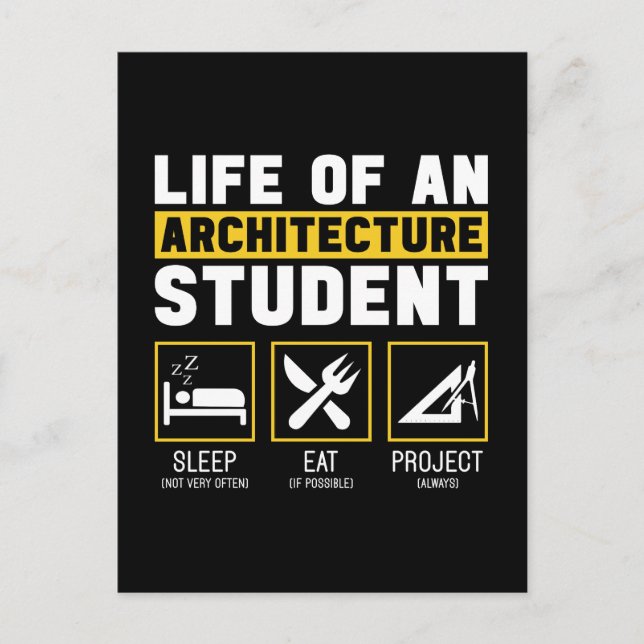 Livet på ett arkitektur med Student-arkitektur Helg Vykort (Framsida)