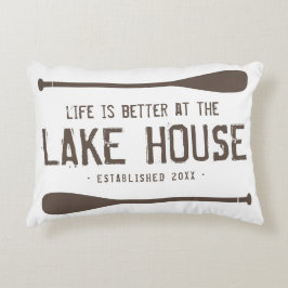 Livet på landet är bättre vid sjöhuset paddlar prydnadskudde