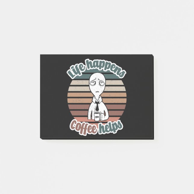 Livet råkar vara kaffe hjälper|Den bästa kaffepres Post-it Block (Framsida)