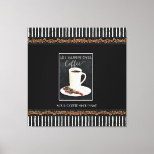 Livet sker över kaffeshoppets kafétid canvastryck