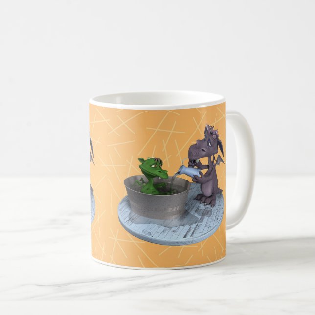 Livet som en liten drake: badtid kaffemugg (Framsida höger)