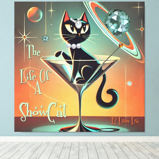 Livet Som En Showflicka Katt Canvastryck (Insitu (trägolv))