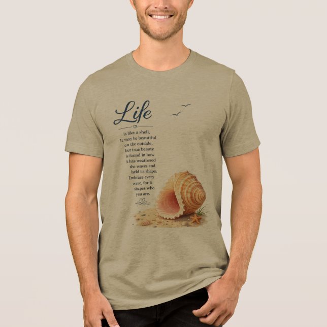 Livet Som Snigelskal Inspirerande Herr Strandsida T Shirt (Framsida)