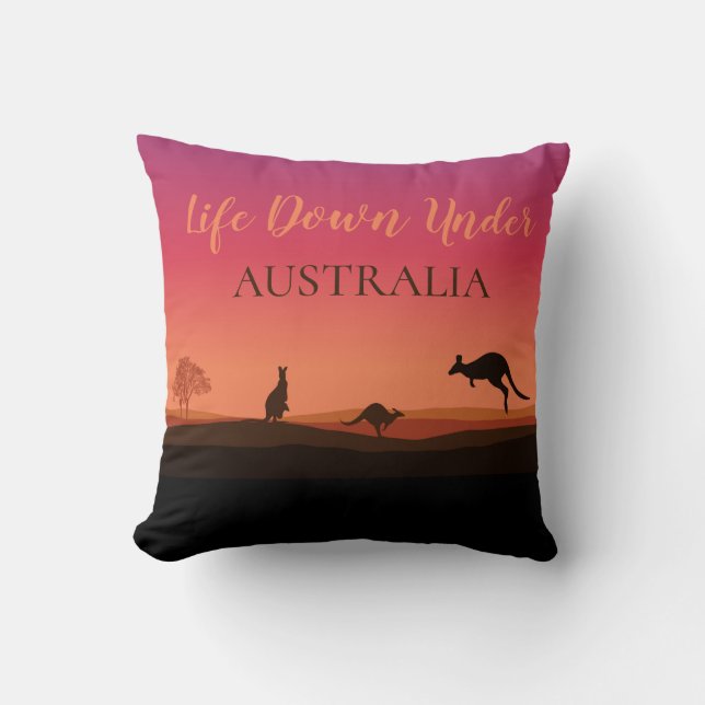 Livet under Kanguru Australien Kastkudde Kudde (Framsida)