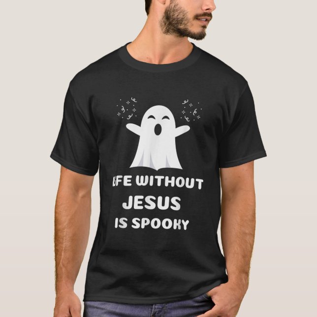 Livet utan Jesus talas av Christian Halloween S T Shirt (Framsida)