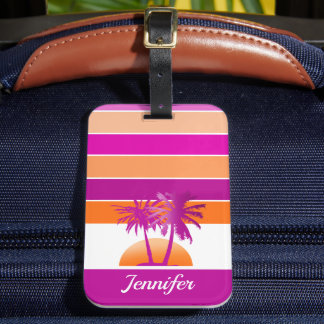 Livet vid Beach Coola Sunset Rosa and Orange Bagagebricka