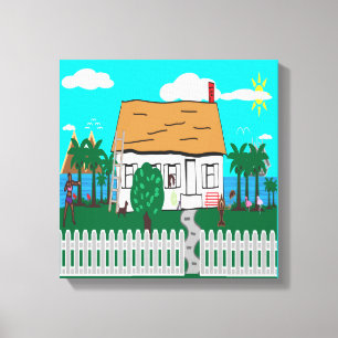 Livet vid stranden canvastryck