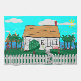 Livet vid stranden kökshandduk