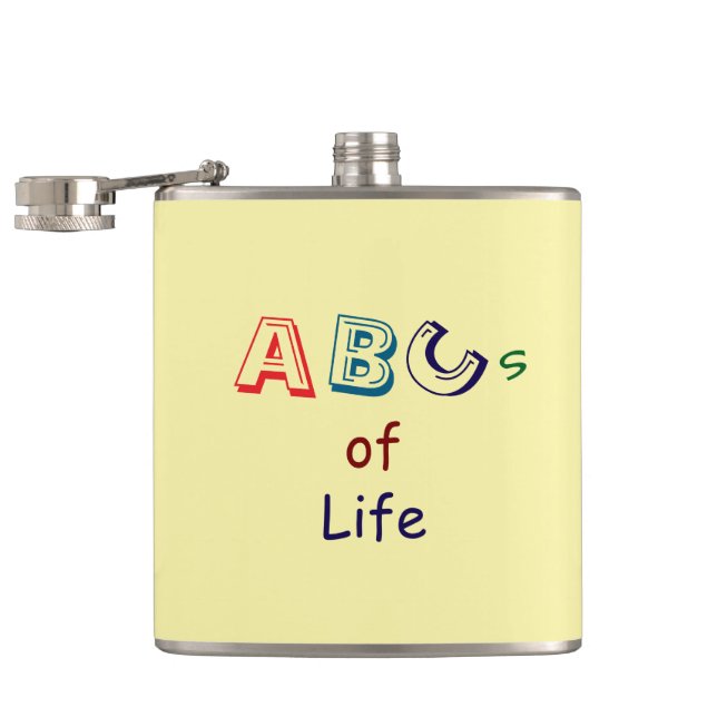Livets ABC vinylomsluten flaska Fickplunta (Öppnad)