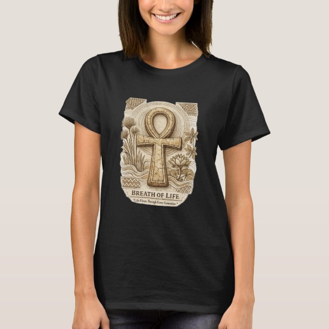 Livets andetag | Ankh | Antikens Afrika  T Shirt (Framsida)