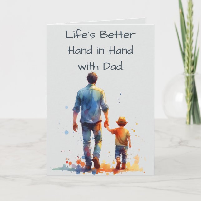 Livets är bättre hand i hand med pappa, Grattis på Kort (Framsida)