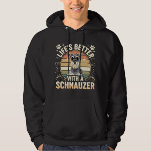 Livets är bättre med en Schnauzer Retro hundälskar Hoodie