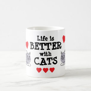 Livets är Bättre med Katter Mugg Vi är Alla Mugg