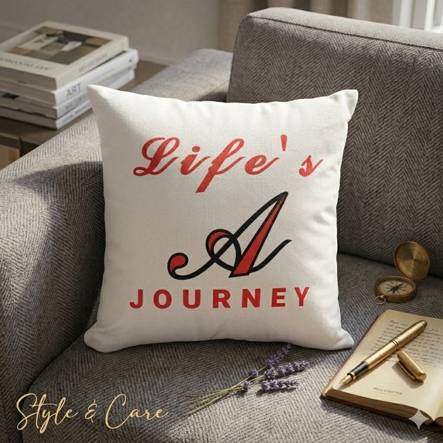 "Livets är en resa" Motiverande accentkudde Kudde (Life's a Journey Motivational Accent Pillow)