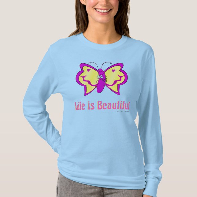 Livets är en vacker fjäril t shirt (Framsida)